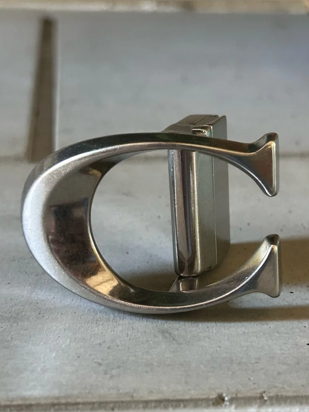Coach Sculpted Signature Belt Buckle Silver
